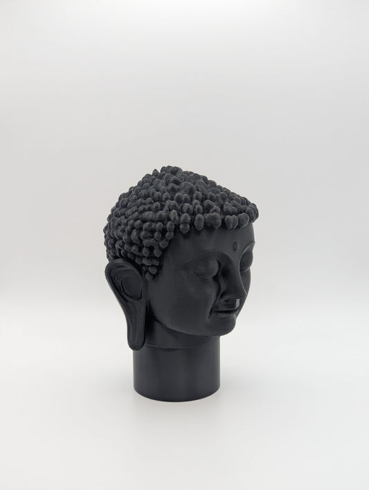 Black Buddha Head Tow Ball Cover viewed at an angle