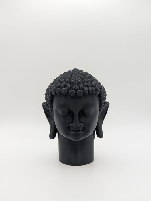 Black Buddha Head Tow Ball Cover viewed from the front