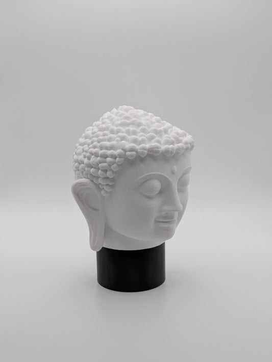 White Buddha Head Tow Ball Cover viewed at an angle