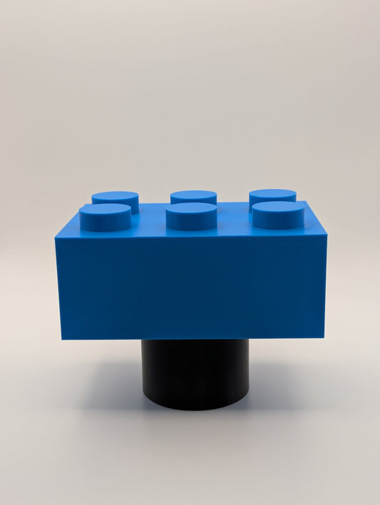 Blue Toy Brick Tow Ball Cover viewed from the front