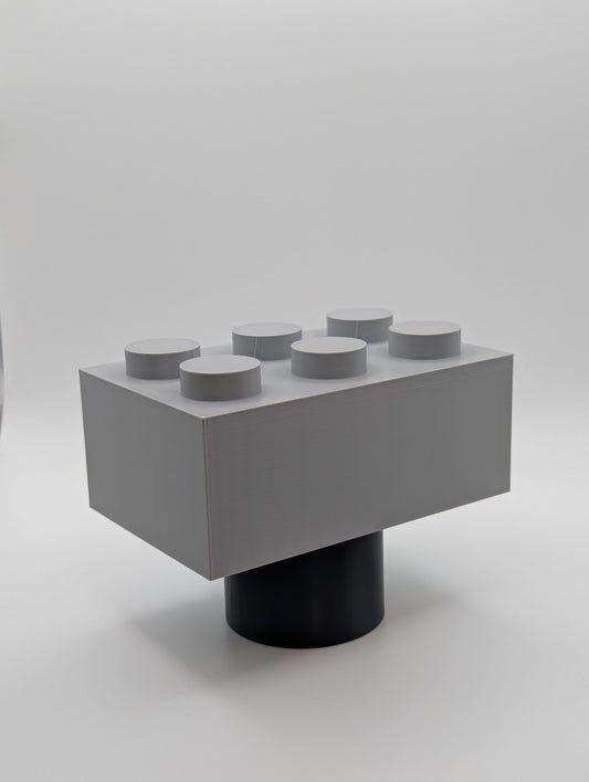 Grey Toy Brick Tow Ball Cover viewed at an angle