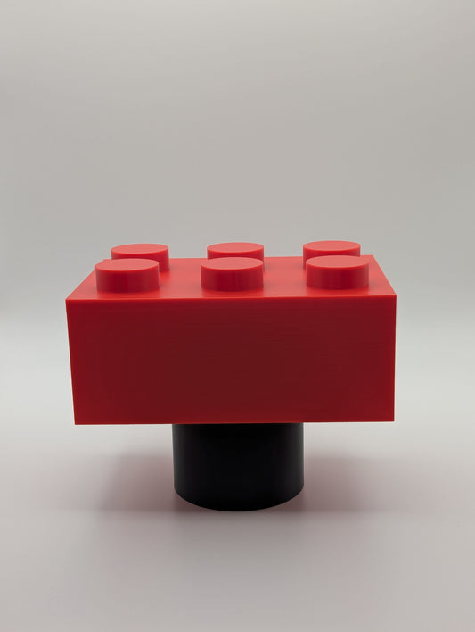 Red Toy Brick Tow Ball Cover viewed from the front