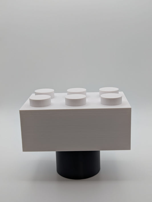 White Toy Brick Tow Ball Cover viewed from the front