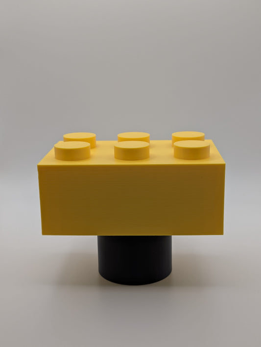 Yellow Toy Brick Tow Ball Cover viewed from the front