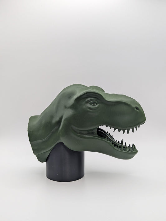 Green T-rex Dinosaur Tow Ball Cover viewed from the side