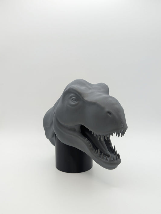 Grey T-rex Dinosaur Tow Ball Cover viewed at an angle