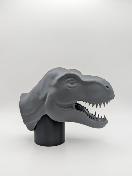 Grey T-rex Dinosaur Tow Ball Cover viewed from the side